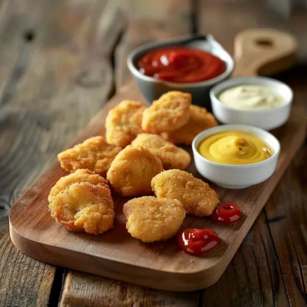 Chicken nuggets with sauces